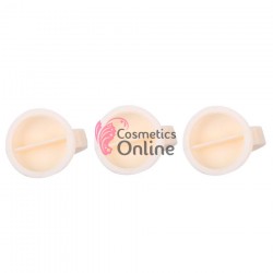 Inele pentru Adezivul de Gene sau Microblading 2 compartimente, ISGR06 - Crem, 3 bucati din silicon